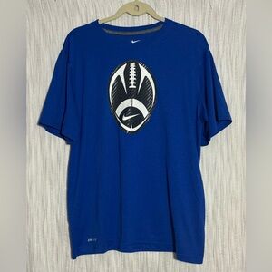 Nike Blue Short Sleeve Tee with Football Graphic